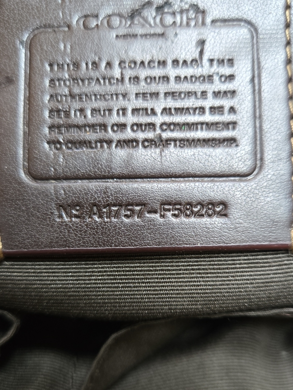 Coach Signature Canvas Tote in Tan and Dark Brown - Picture 9 of 12